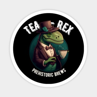 Tea Rex - a Dinosaur drinking a cup of tea Magnet